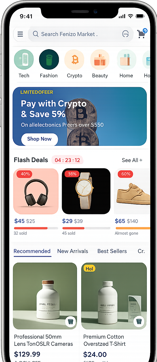 AliExpress clone home screen