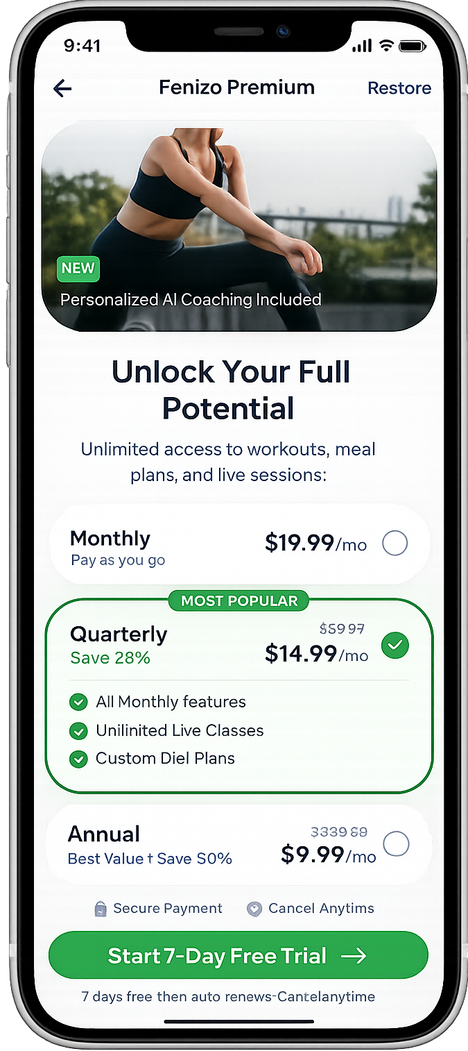 CultFit clone home dashboard