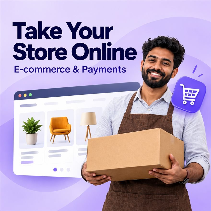 Take your store online: an online shop with products and a shopping cart