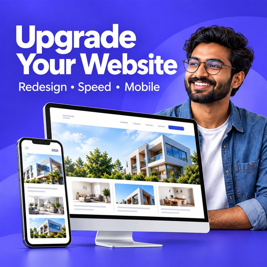 Upgrade your website: a redesigned site shown on desktop and mobile