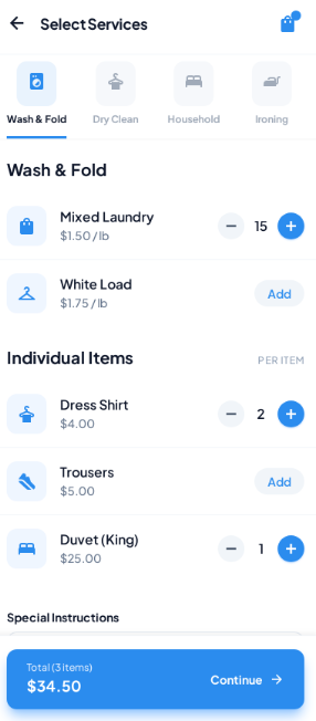 Service catalog & upsells