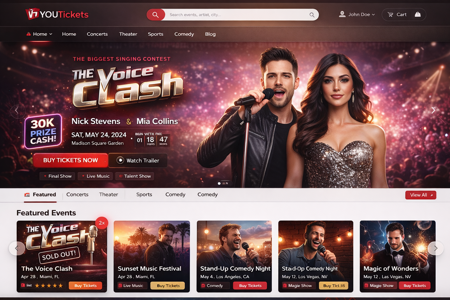 Event platform dashboard