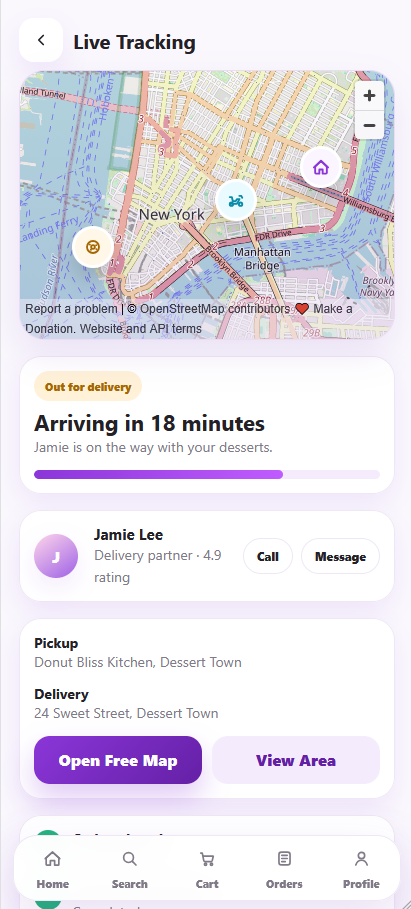 Live Order Tracking