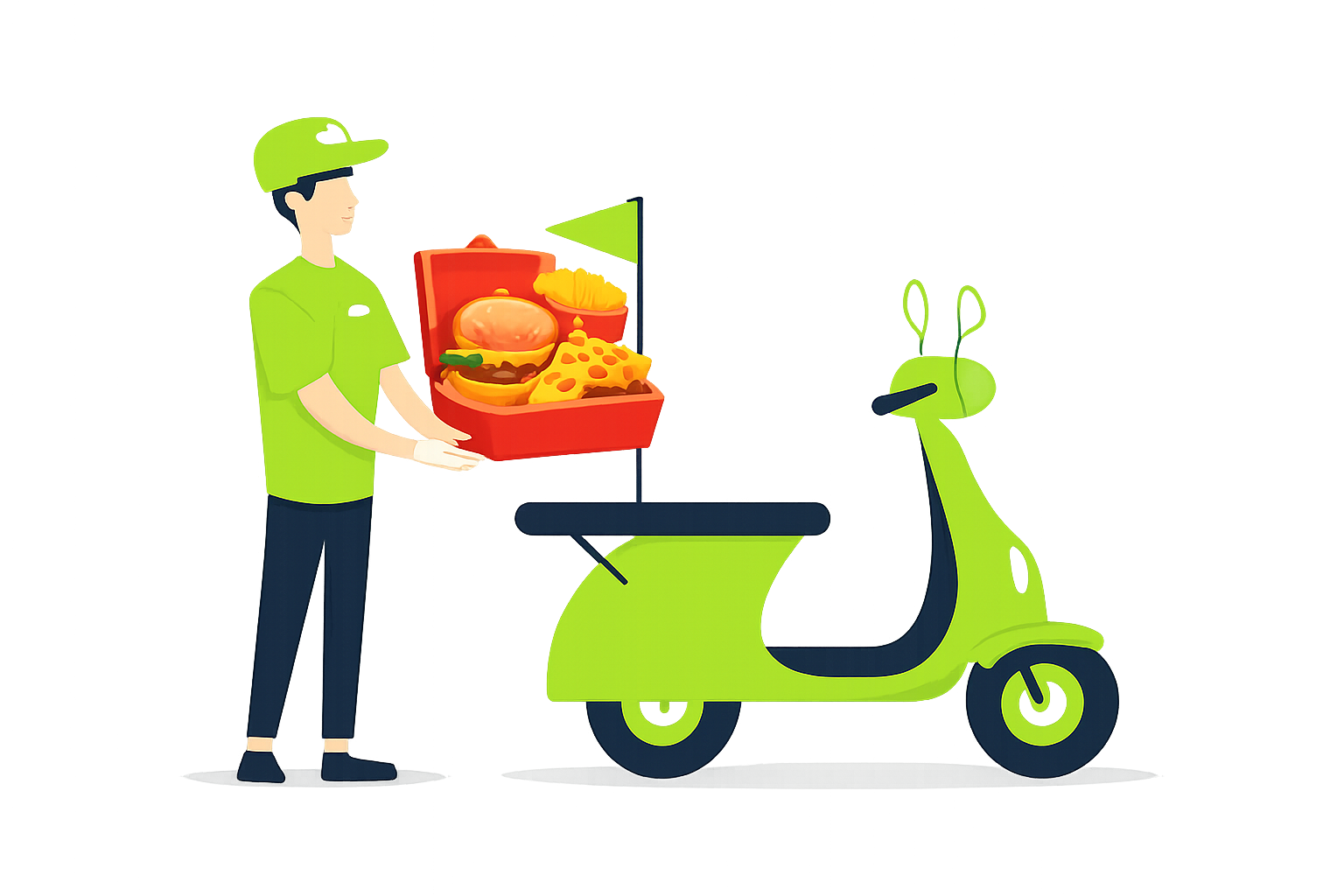 Food and q-commerce illustration