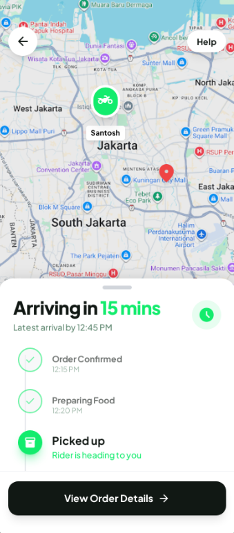 Order tracking timeline