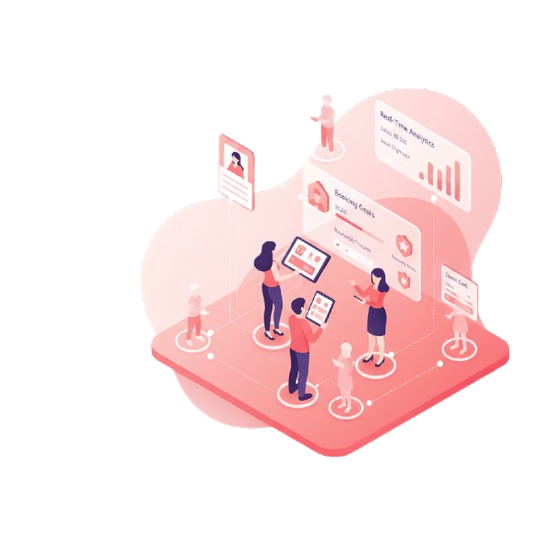 Party plan dashboards and mobile app preview