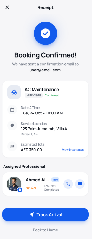 Booking confirmation