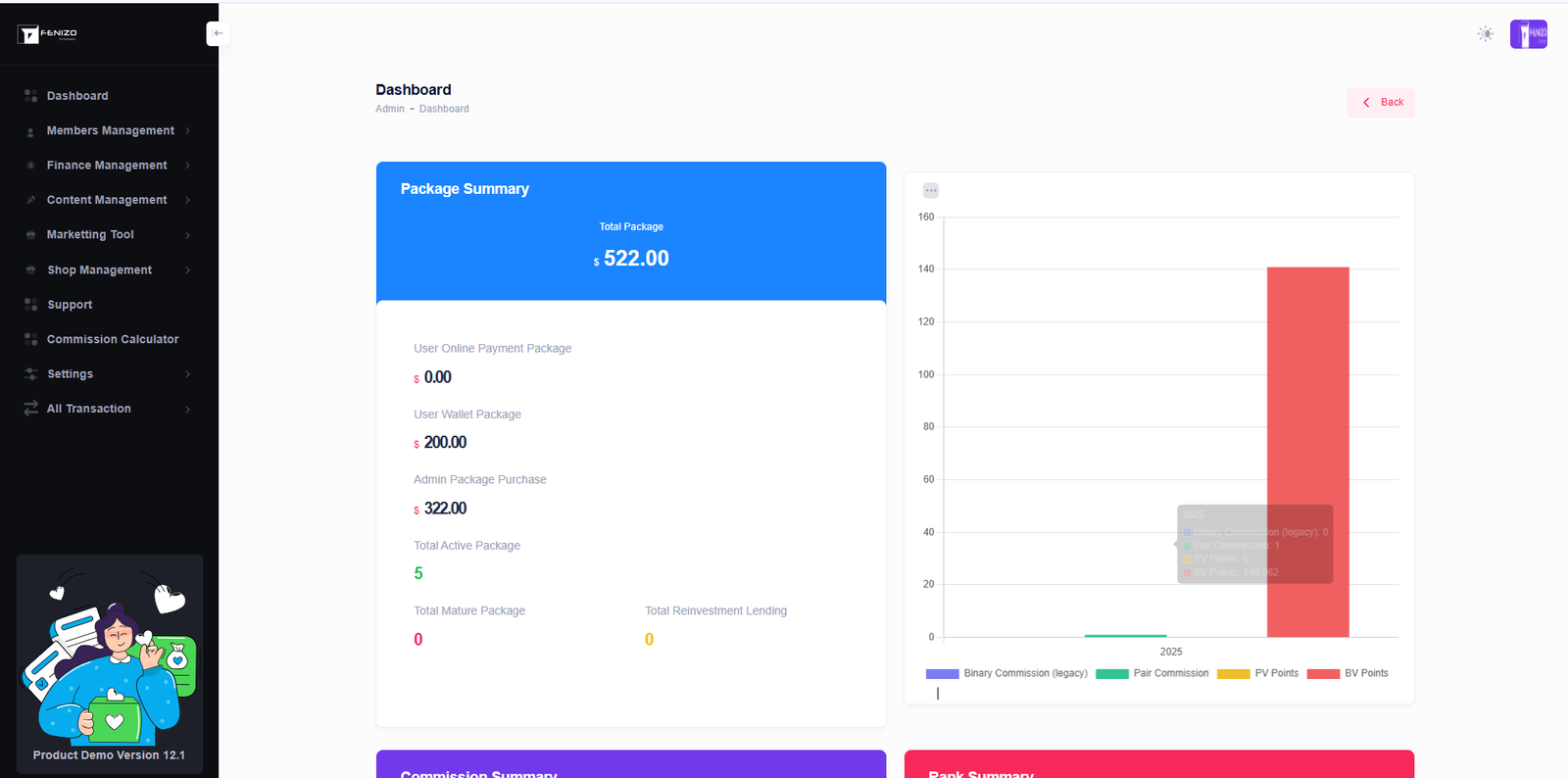 Autopool MLM admin dashboard