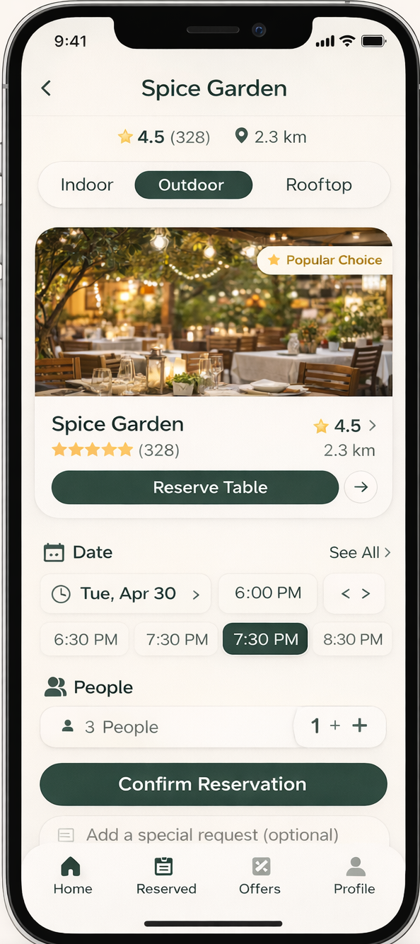 Restaurant Table Reservation Script