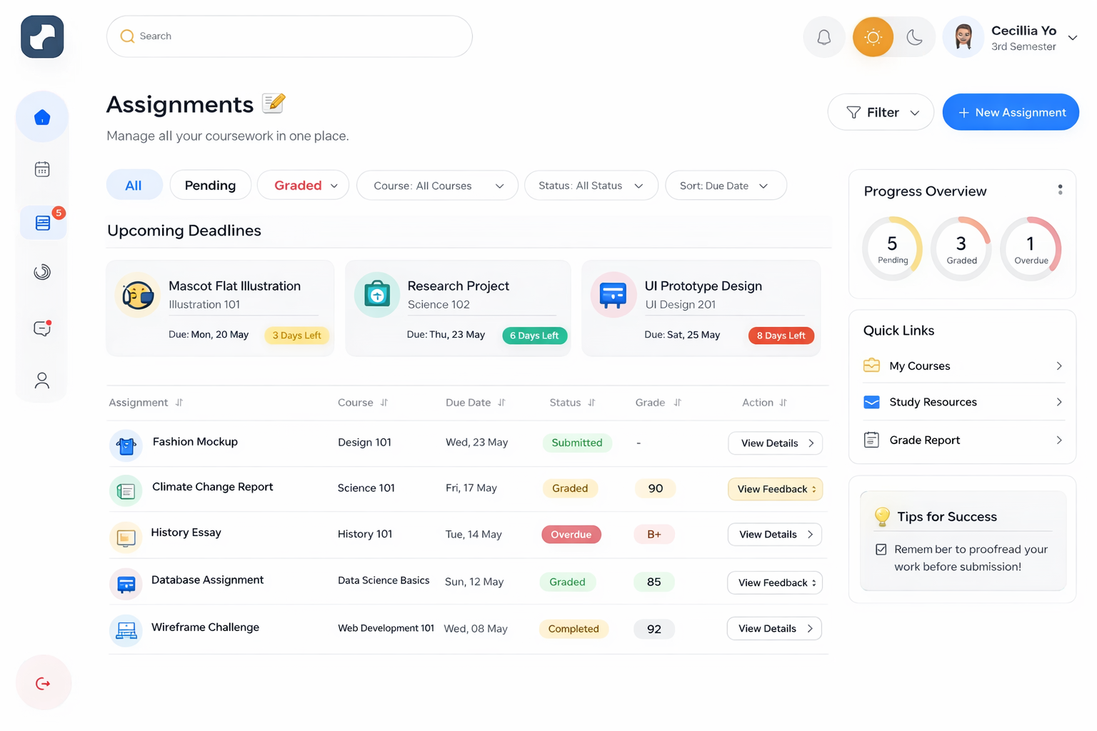 Assignment page preview
