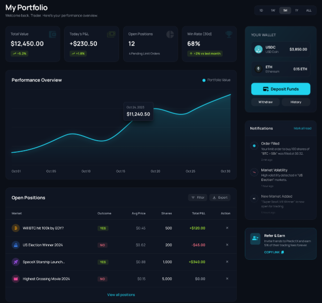 Trade, track portfolio and earn rewards