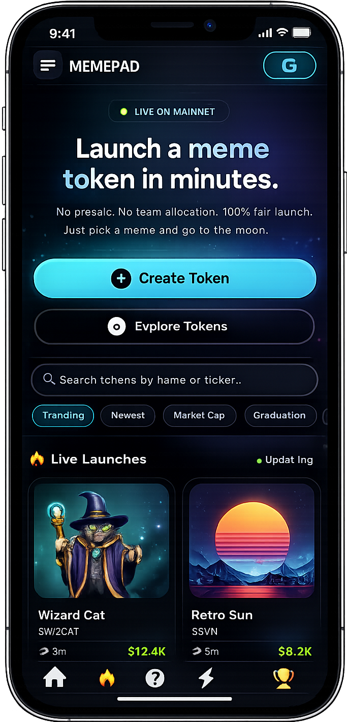 Pump.fun clone Solana trading terminal