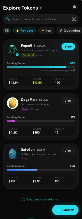 Token Discovery Grid