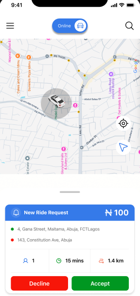 Driver Get Request Screen