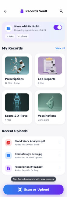 Medical records vault