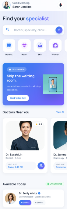 Patient home dashboard