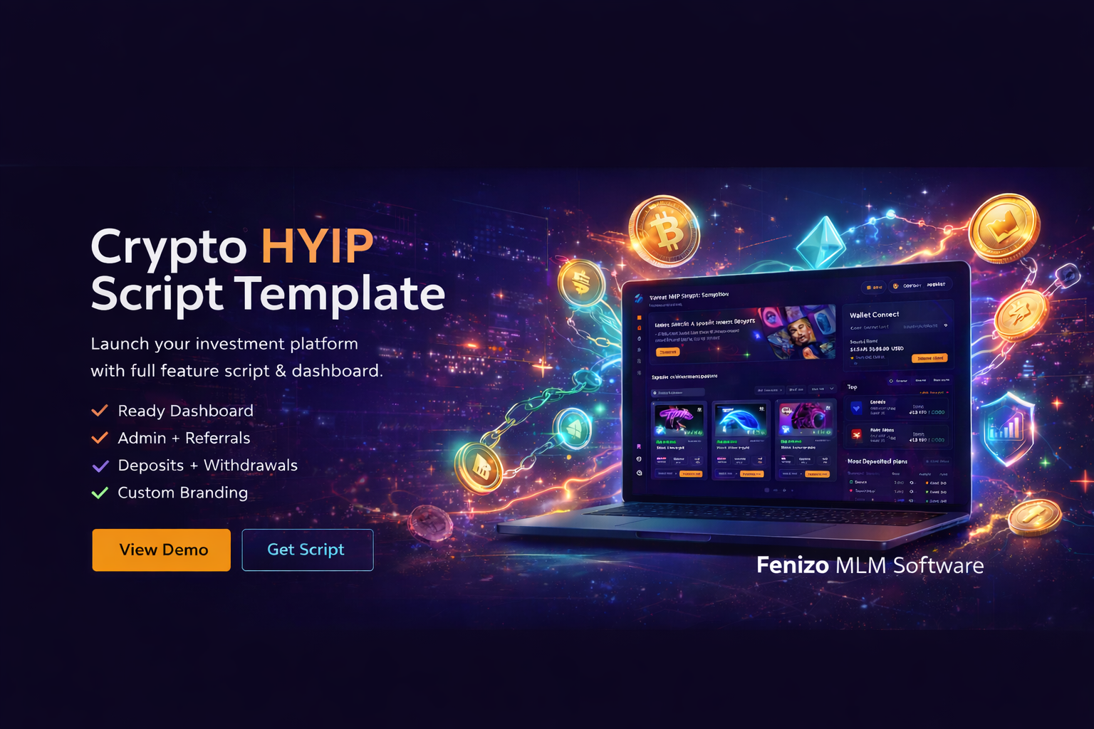 Crypto HYIP Script Template | ROI Investment Platform Software