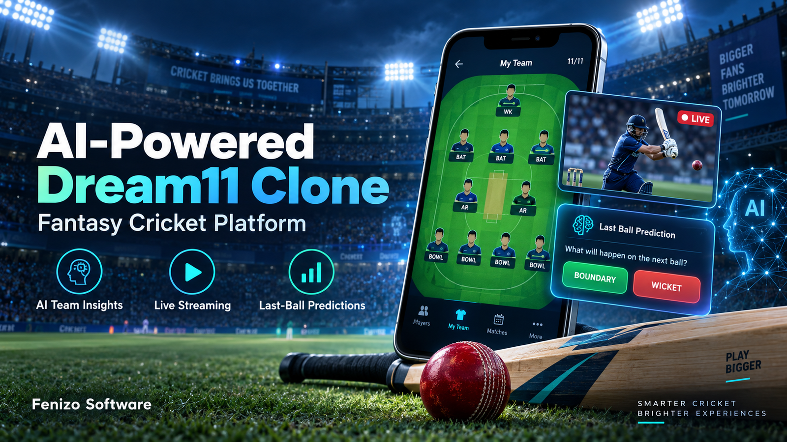 Dream11 Clone: AI Features, Live Streaming & Ball-by-Ball Predictions